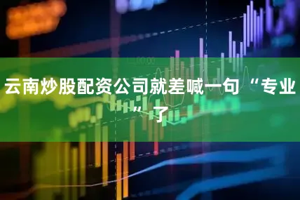 云南炒股配资公司就差喊一句 “专业” 了